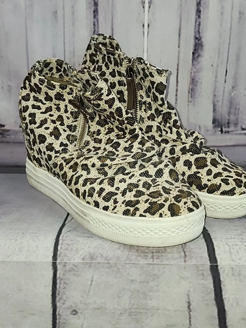 Not Rated Animal Print Wedge Sneakers